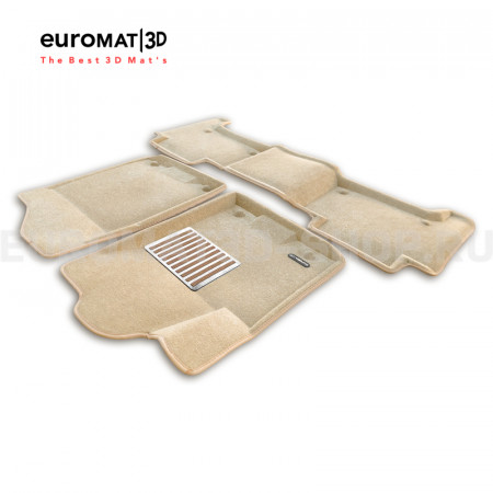 Текстильные 3D коврики Euromat3D Lux в салон для Nissan Patrol (2010-) № EM3D-002813T Бежевые