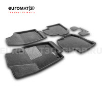 Текстильные 3D коврики Euromat3D Business в салон для Skoda Rapid (2020-) № EMC3D-004508G Серые