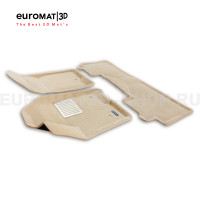 Текстильные 3D коврики Euromat3D Lux в салон для Chevrolet Tahoe (2021-) № EM3D-001308T Бежевые