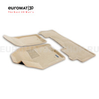 Текстильные 3D коврики Euromat3D Business в салон для Cadillac Escalade (2021-) № EMC3D-001308T Бежевые
