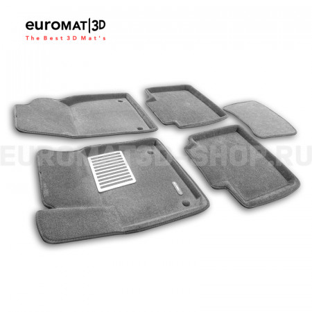 Текстильные 3D коврики Euromat3D Lux в салон для Geely Atlas (4WD) (2024-) № EM3D-001418G Серые